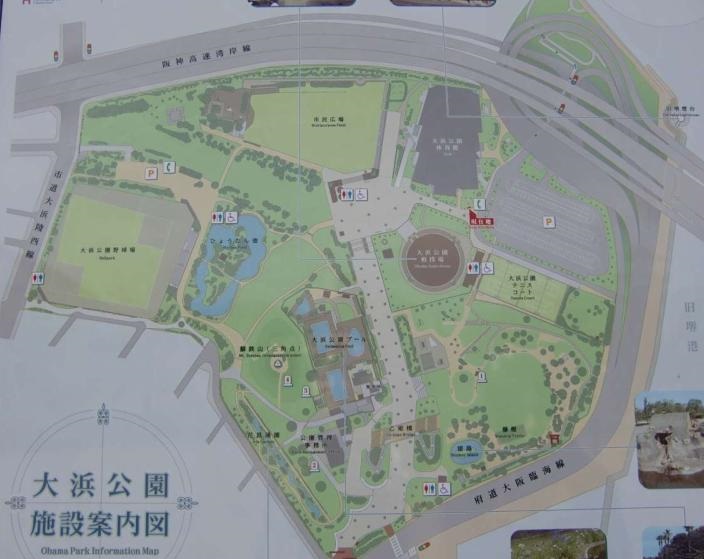 堺市にある大浜公園の地図です。
