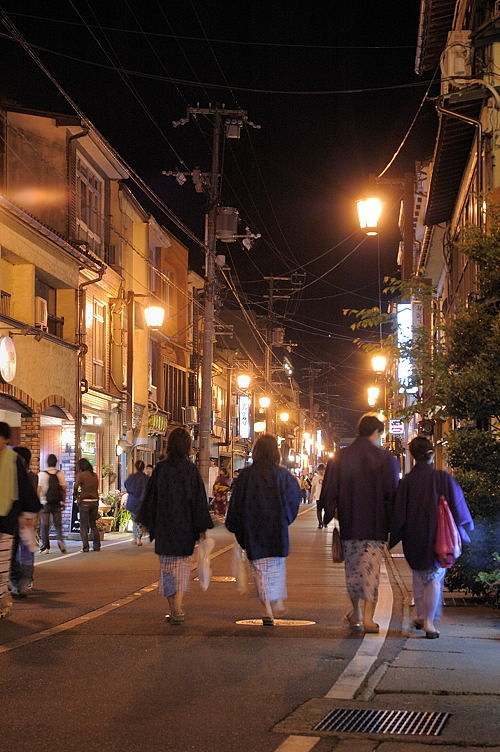 城崎温泉の夜の風景です。