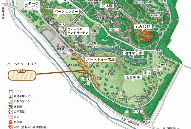 山田池公園のマップです